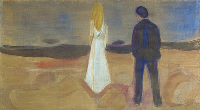Til mennesker. De ensomme (Reinhardt-frisen). / To mennesker. De ensomme (Reinhardt-frisen). 1906/07 af Edvard Munch