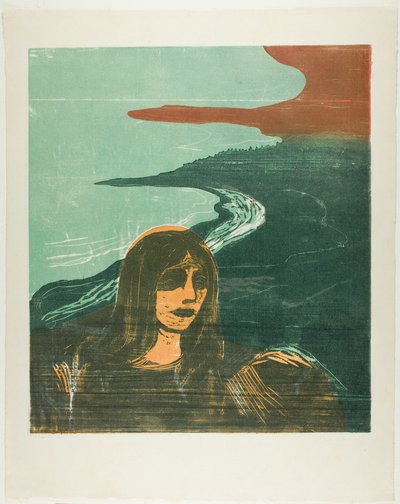 Kvindens hoved mod kysten af Edvard Munch