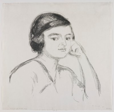 Ung kvinde med hånden på kinden af Edvard Munch