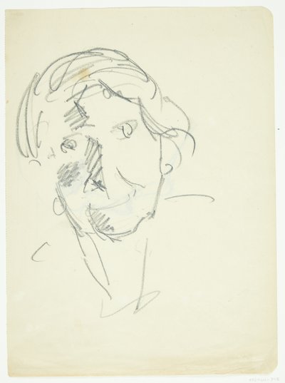 Portræt af kunstnerens hustru, malerinden Agnes Weie (1878-1964), en face af Edvard Weie