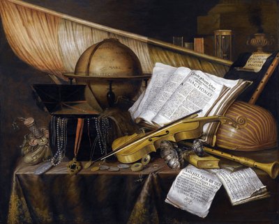 Vanitas Still Life - Maleri af Edwaert Collier (1642-1708) af Edwaert Colyer or Collier