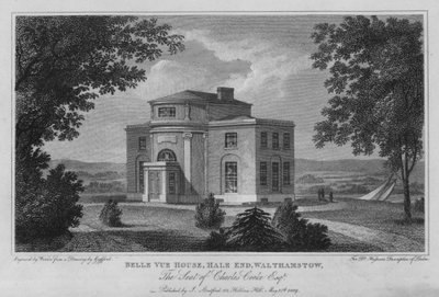 Belle Vue House, Hale End, Walthamstow, sæde for Charles Cooke (gravering) af Edward (after) Gyfford