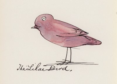Edward Lear, The Bird Book: The Lilac Bird (farve litho) af Edward (after) Lear