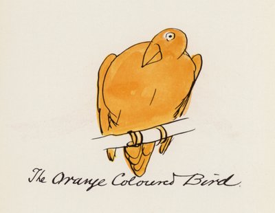 Edward Lear, Fuglebogen: Den orangefarvede fugl (farve litho) af Edward (after) Lear