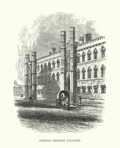 Corpus Christi College (gravering) af Edward (after) Whymper