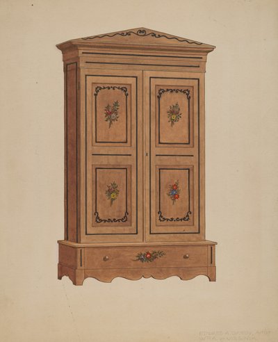 Malet garderobeskab af Edward A. Darby