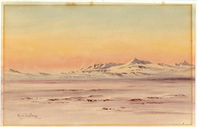 Antarktis kystscene, 1901-04 (wc på papir) af Edward Adrian Wilson