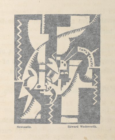Newcastle af Edward Wadsworth fra BLAST no. 1, Vorticist-magasinet af Edward Alexander Wadsworth