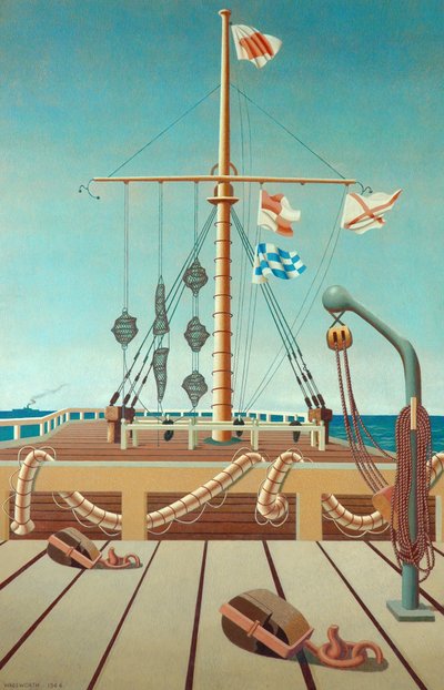 Signal Station (Jetty) (tempera på træpanel) af Edward Alexander Wadsworth