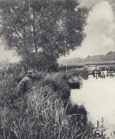 Ved Eel-pot Bridge ved Leckford (s/h-foto) af Edward Alfred Barton