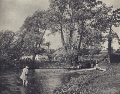 Fiskeri i stormvejr ved Ramsbury (s/h-foto) af Edward Alfred Barton