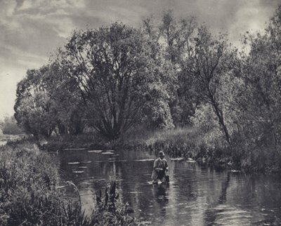 På en prøveflod (s/h-foto) af Edward Alfred Barton