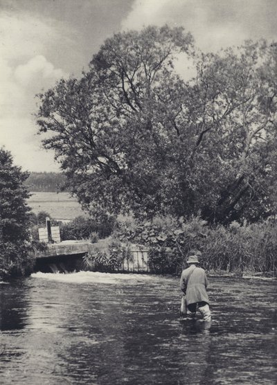 På Itchen nedenfor Winchester (s/h-foto) af Edward Alfred Barton