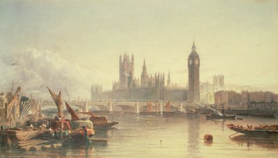 Houses of Parliament og Westminster Bridge af Edward Angelo Goodall