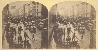 Broadway på en regnvejrsdag, 1859. af Edward Anthony