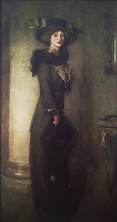Bæverhatten, ca. 1912 af Edward Arthur Walton