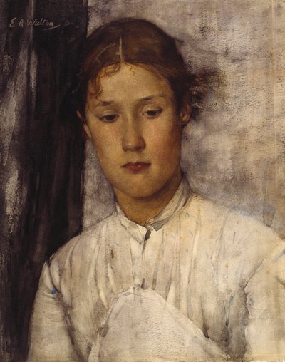 Pelinvartijan tytär (akvarelli paperille) af Edward Arthur Walton