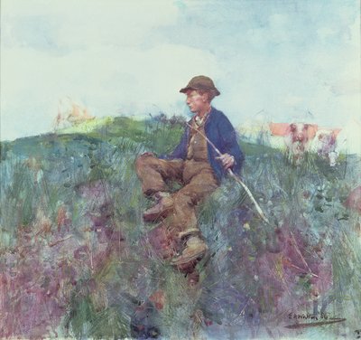 The Herdboy, 1886 (wc) af Edward Arthur Walton