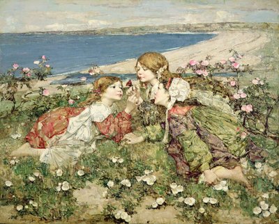 Sea Shore Roses af Edward Atkinson Hornel