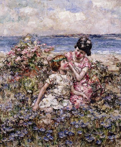 Majdronningen (olie på lærred) af Edward Atkinson Hornel