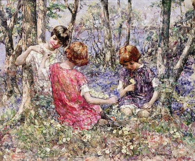 Primrose Chain (olie på lærred) af Edward Atkinson Hornel