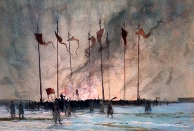 Begravelse af ofrene for den russiske revolution af Lintott af Edward Barnard Lintott