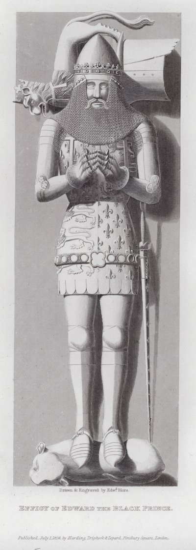 Billede af Edward den Sorte Prins (gravering) af Edward Blore