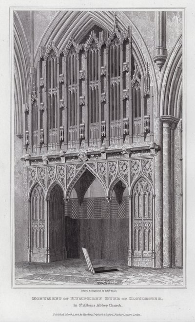 Monument for Humphrey Duke of Gloucester, i St Albans Abbey Church (gravering) af Edward Blore