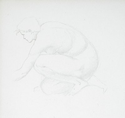 Hukende kvindelig nøgenfigur af Edward Burne-Jones