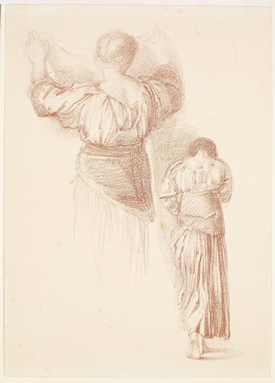 Kvinde - Draperiundersøgelser, Studier af kvindelig draperi set bagfra af Edward Burne-Jones