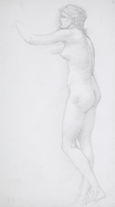 Stående kvindelig nøgenfigur af Edward Burne-Jones