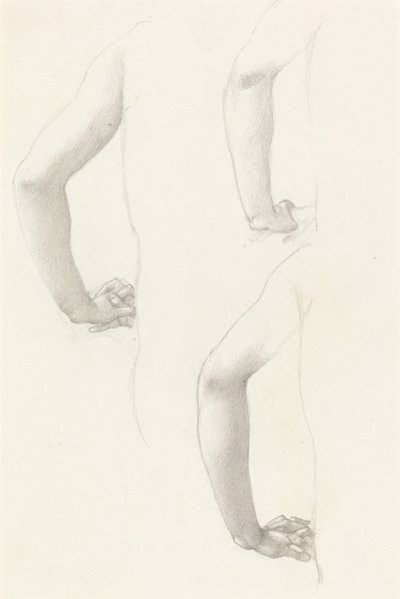 Studier af en arm og hænder af Edward Burne-Jones