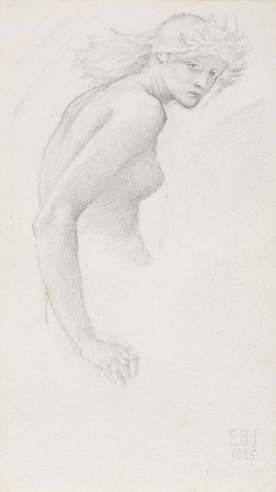 Studie af en kvindeskikkelse af Edward Burne-Jones