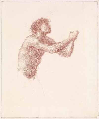 Venusbakken - Mandlig nøgen - Undersøgelse af en af høsterne til høstere, der appellerer til Venus af Edward Burne-Jones