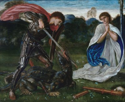 Kampen: Sankt Georg dræber dragen VI af Edward Burne-Jones
