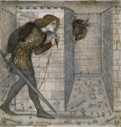 Flisedesign - Theseus og Minotaurus i labyrinten af Edward Burne-Jones