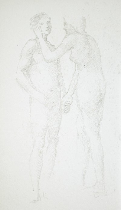 To kvindelige nøgenfigurer af Edward Burne-Jones