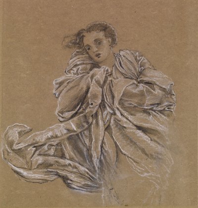 Vinter - Studie af flyvende draperi af Edward Burne Jones
