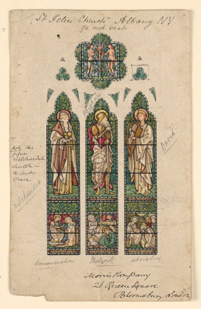 Tegning, Sankt Peters Kirke, Alb, ca. 1870 af Edward Burne Jones