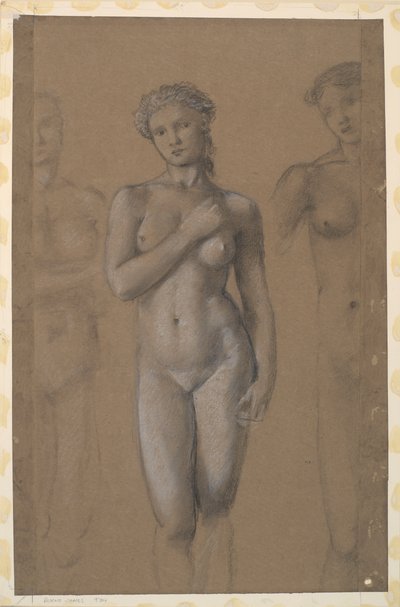Kvinde nøgen - Tre studier, muligvis for Venus af Edward Burne Jones