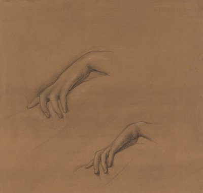 Studier for en hånd i guddommens brande af Edward Burne Jones