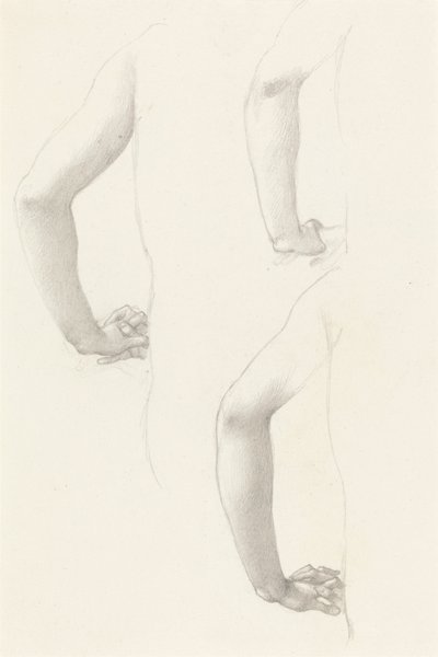 Studier af en arm og hænder af Edward Burne Jones