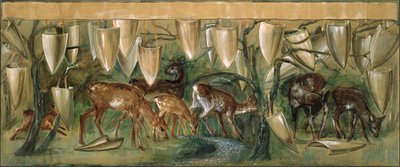 Studie til den hellige gral gobeliner af Edward Burne Jones