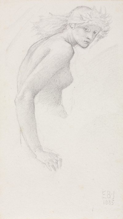 Studie af en kvindeskikkelse af Edward Burne Jones