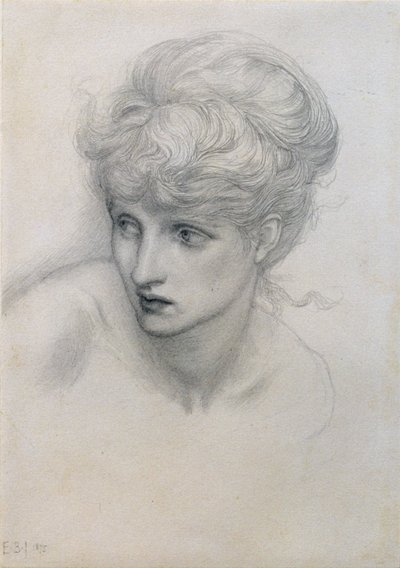 Studie af et pigehoved (se også 198345) af Edward Burne Jones
