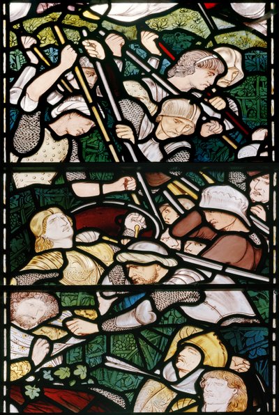 Slaget ved Beth Horon, 1862-3 (farvet glas) af Edward Burne Jones