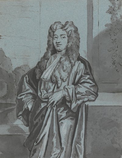 En gentleman eller en præst iført en lang kjole og bånd af Edward Byng