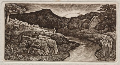 Fårene på hans græsgang af Edward Calvert