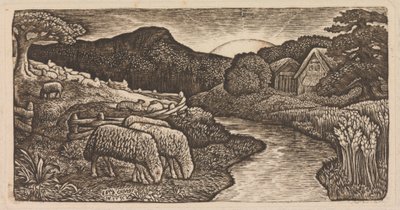 Fårene på hans græsgang af Edward Calvert
