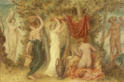 Votivoffer - klassisk scene (olie på møllebræt) af Edward Calvert